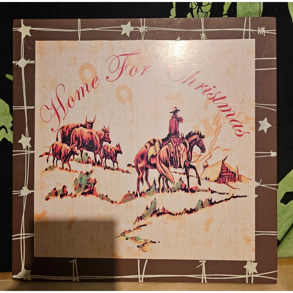 Vintage Blossom Cowboy Christmas Wall Decor Art Print Home Western